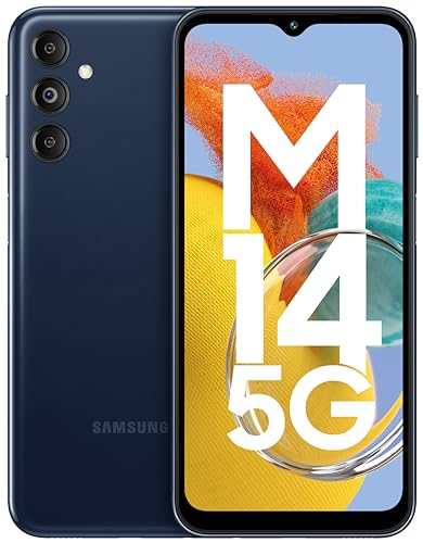 Samsung Galaxy M14 5G (Berry Blue,4GB,128GB)|50MP Triple Cam|Segment’s Only 6000 mAh 5G SP|5nm Processor|2 Gen. OS Upgrade & 4 Year Security Update|12GB RAM with RAM Plus|Android 13|Without Charger